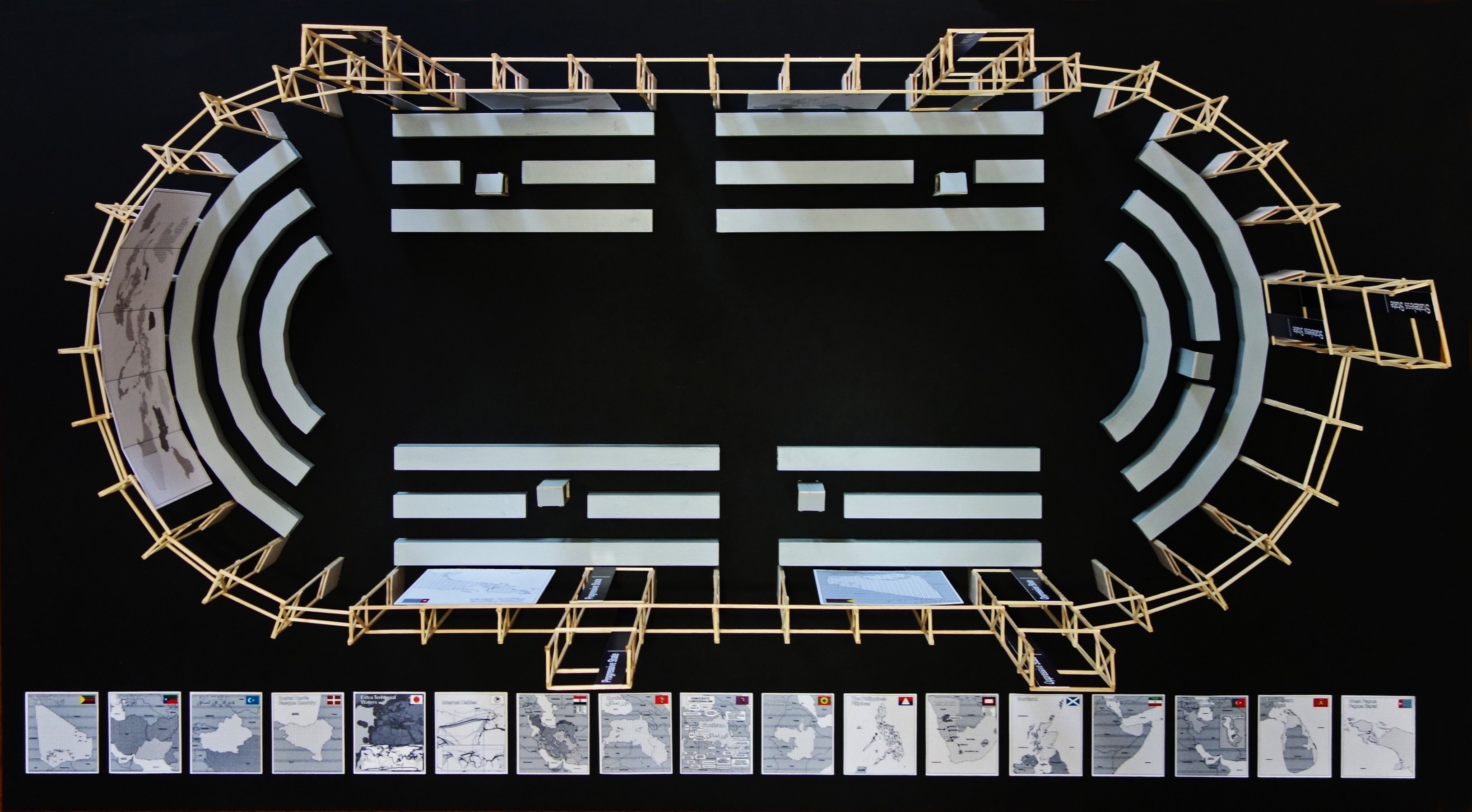 New World Summit - Brussels (architectural model), 2014 Maquette, plexiglass, wooden structure 1350 × 900 × 1330 cm;