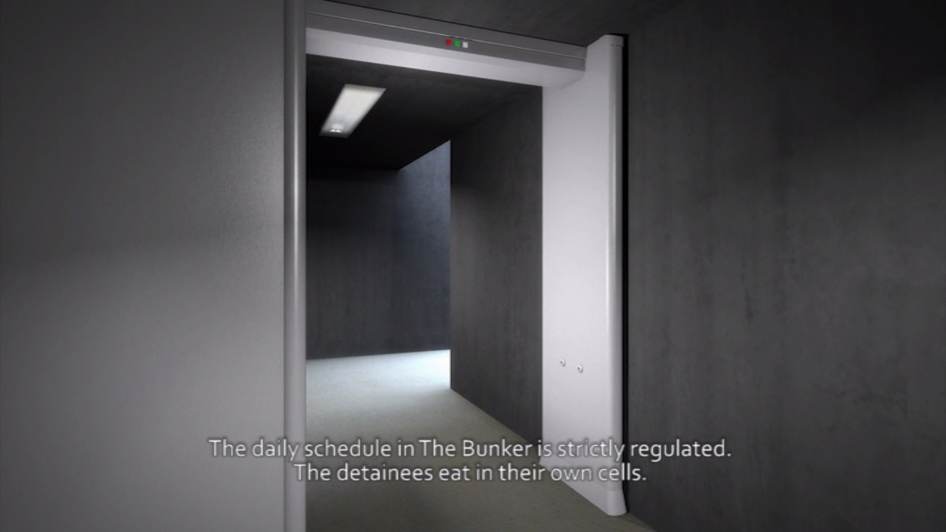 Closed Architecture / The Bunker–The Habituation–The Wait–The Light, 2011 HD video, colour and sound - 15'32''