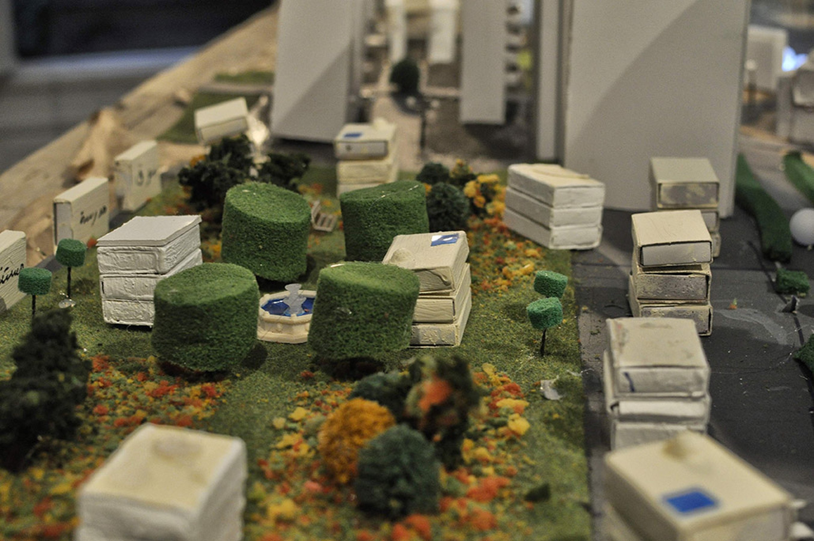 White Paper: the land, 2014 architectural model and video 175 × 265 × 125 cm; installation view at Casco, Beirut, 2014