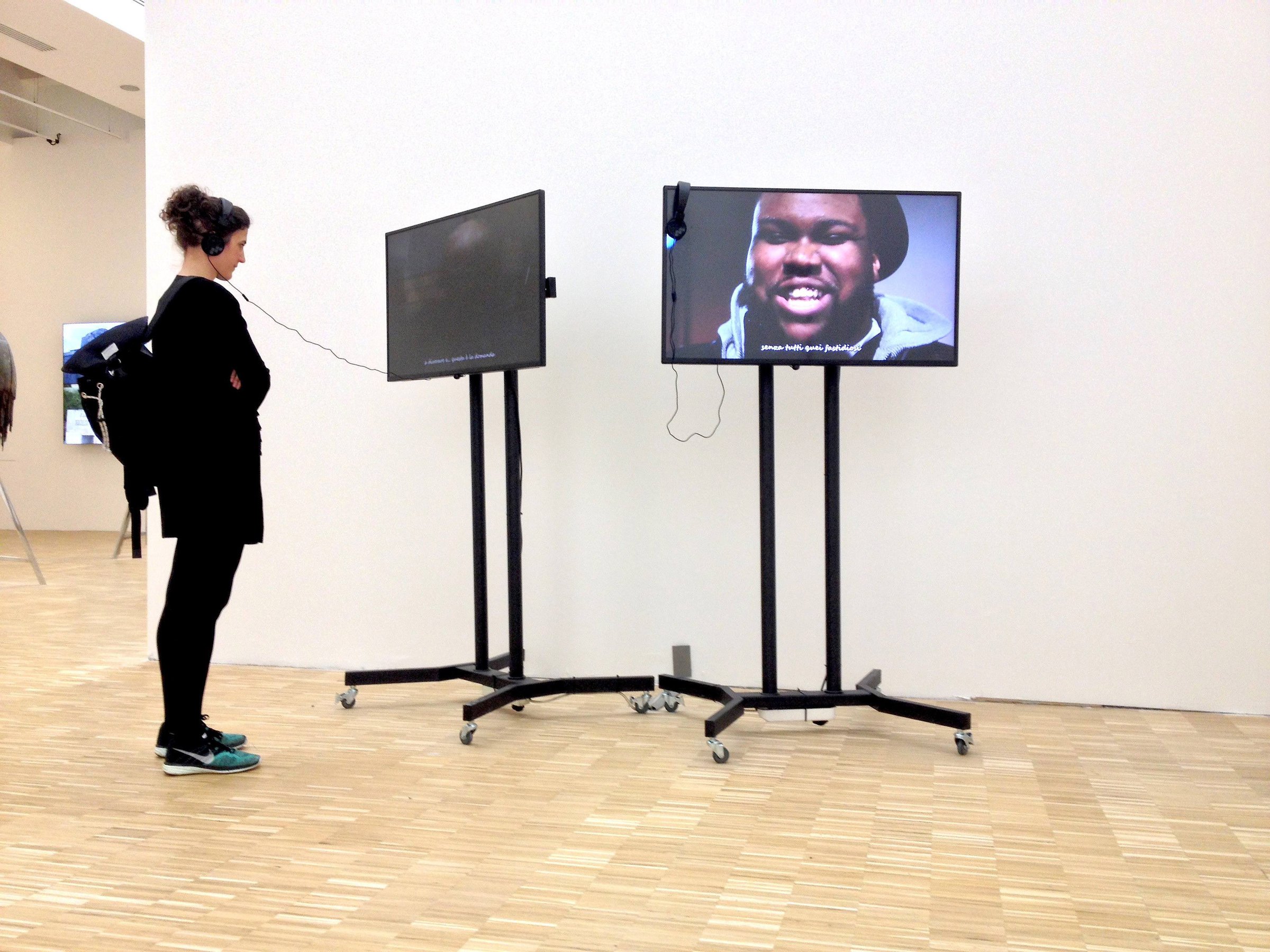 2265, 2015 2 channel installation, HD video, color, sound - 12’, installation view at Triennale, Milano, 2015