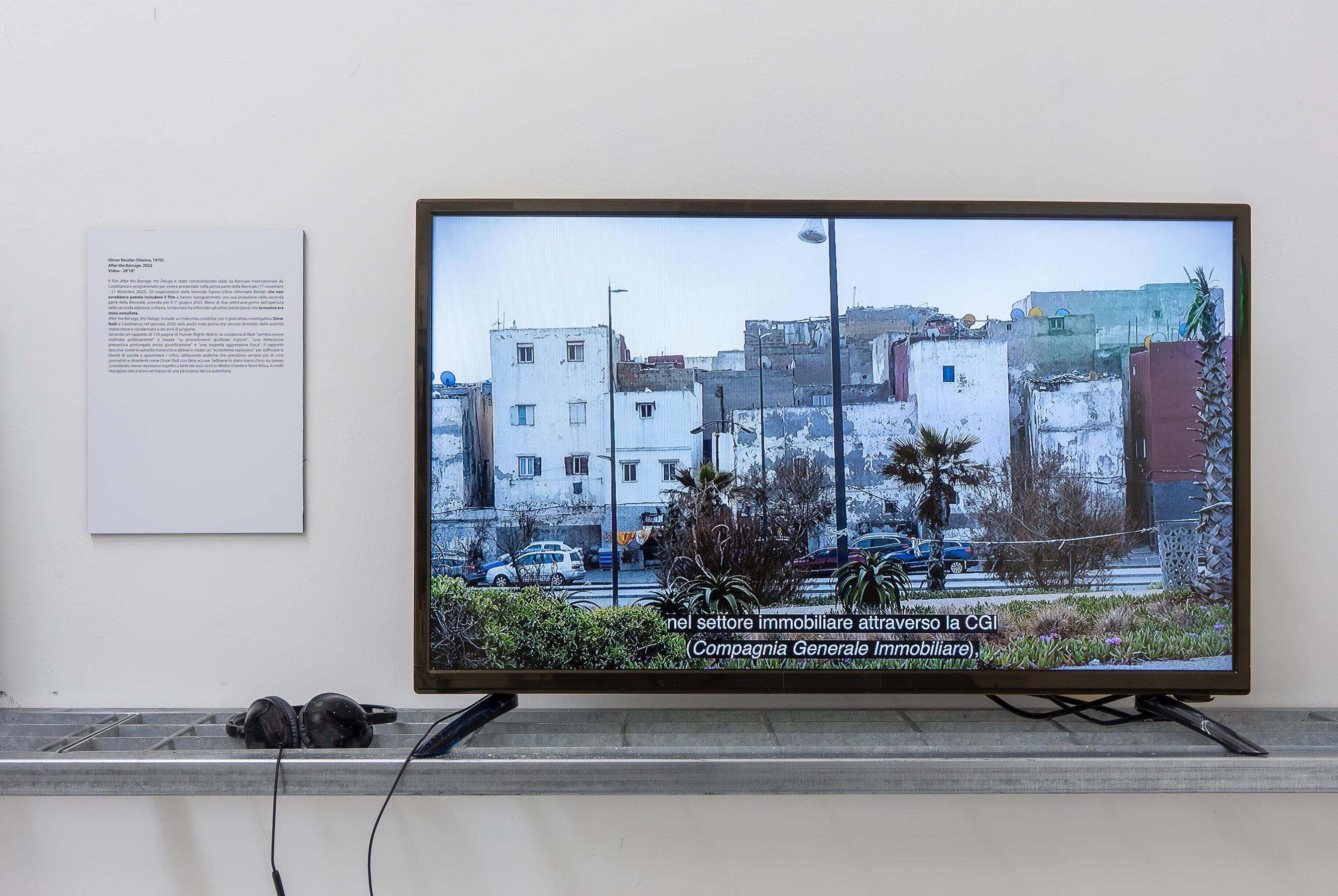 Installation view, Oliver Ressler, After the Barrage, 2022, courtesy the artist and gallery Apart