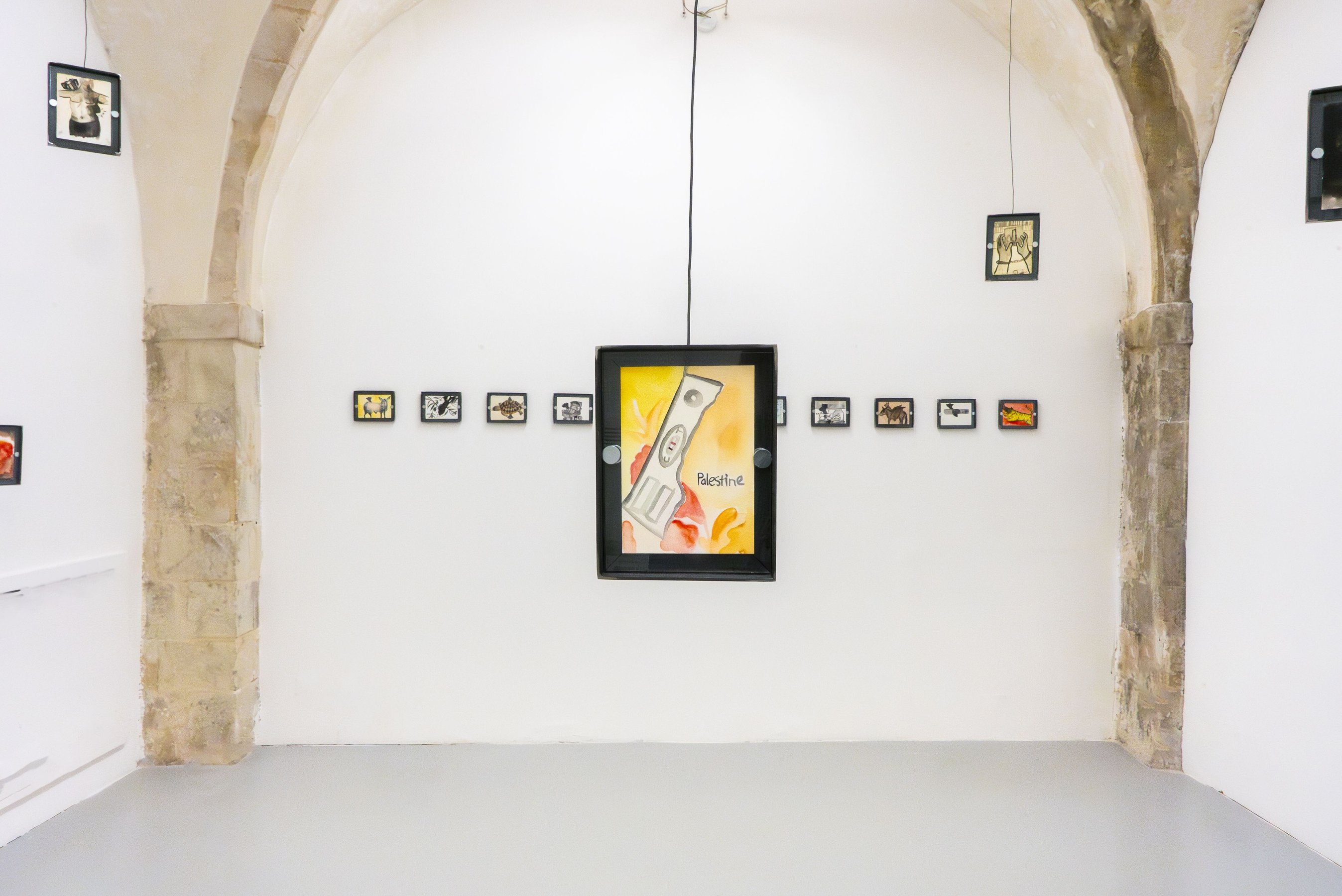 Long Live Gaza, installtion view, Malak Mattar solo show 2025, courtsey the artist and Laveronica arte contemporanea