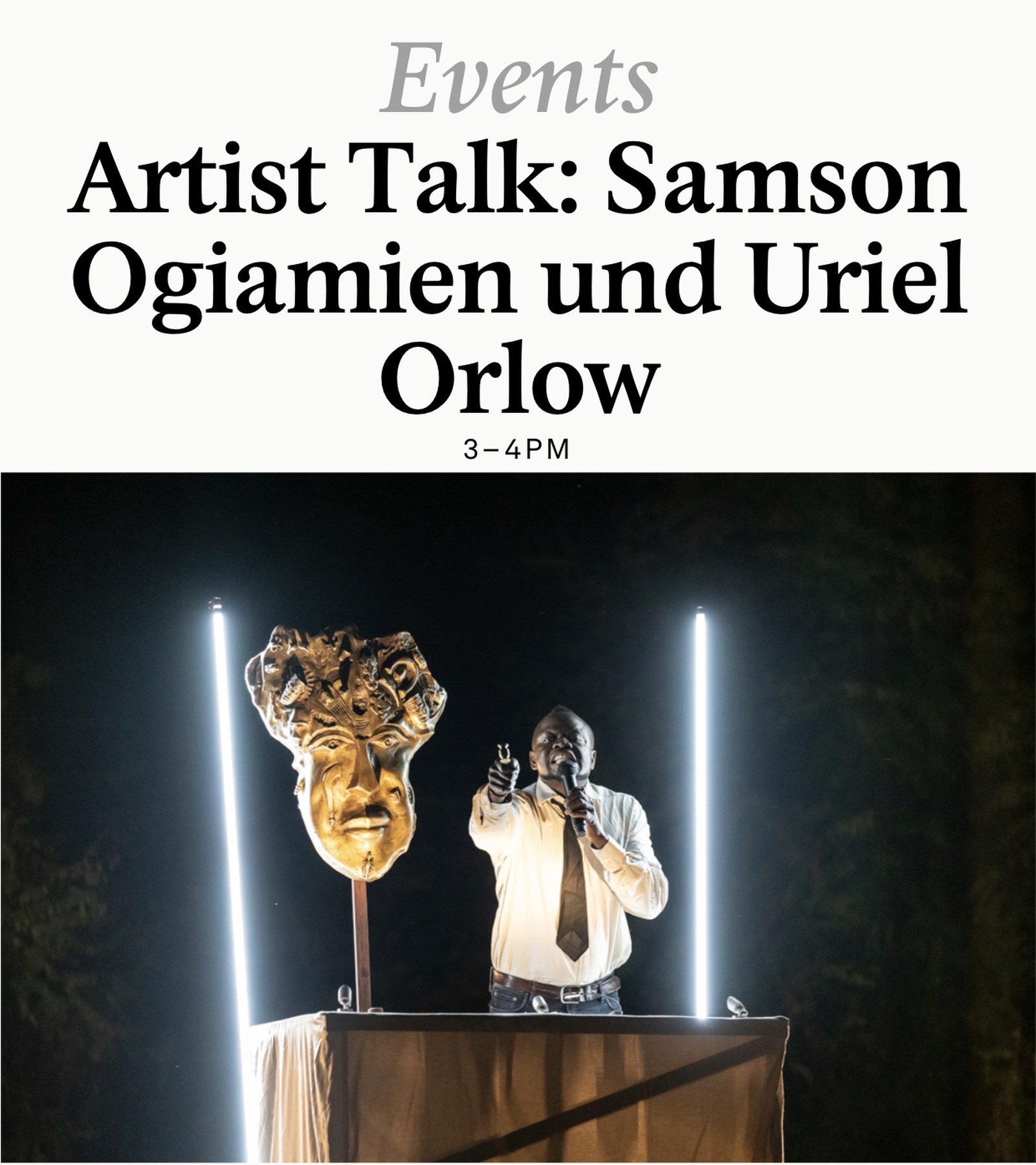 Artist Talk: Samson Ogiamien und Uriel Orlow